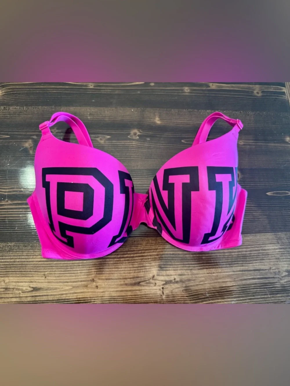 Victoria's Secret Hot Pink Graphic Wear‎ Everywhere Push-Up Bra 36DD